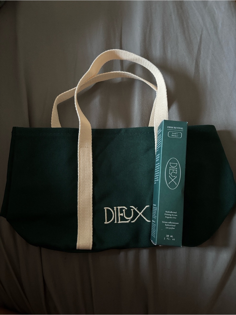 Dieux Firm Revival HydroRetinal Firming Serum with mini tote bag